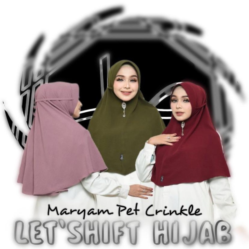 MARYAM PET CRINKLE AIRFLOW/BERGO PED &quot;L&quot;/HIJAB INSTAN CRINKLE/DAILY HIJAB