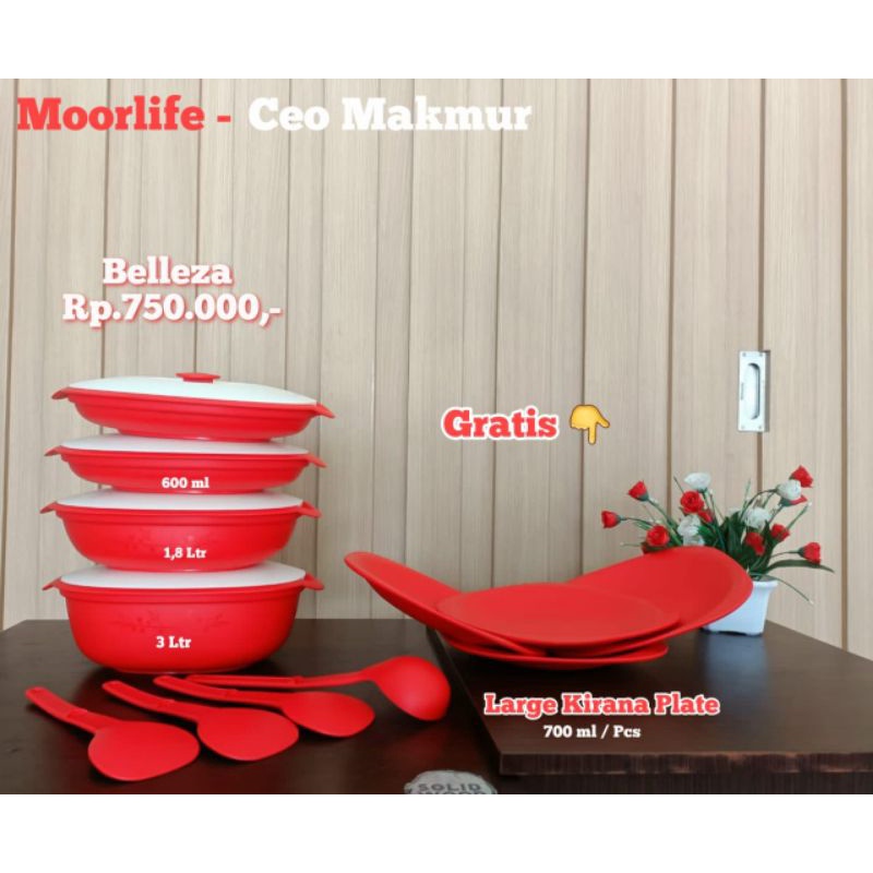 Promo Moorlife Beleza gratis piring 4 pcs/Serving dish/prasmanan Set Moorlife promo oktober