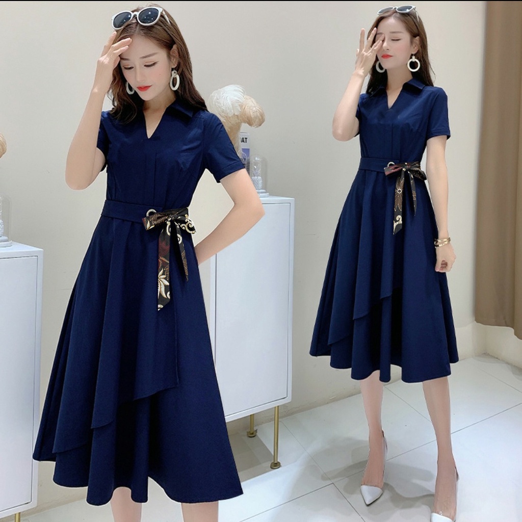 [IJFK] Dress Wanita Kekinian / Dress Terbaru / Baju Dress OOTD Trend 2023 / Dress Cantik Wanita Dewasa / Dress Mewah Modern