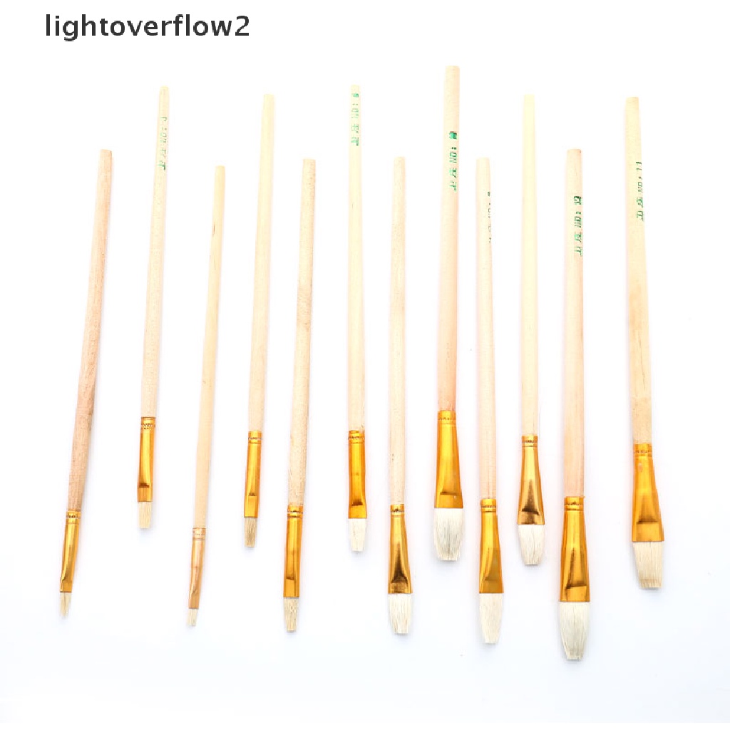 (lightoverflow2) 12pcs / Set Kuas Lukis Keramik / Cat Air Bahan Wol