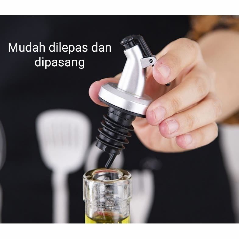 Botol Kaca Refill Minyak Botol Stainless Kecap Sirup Anti Bocor Dapur botol isi ulang tempat penyimpanan minyak