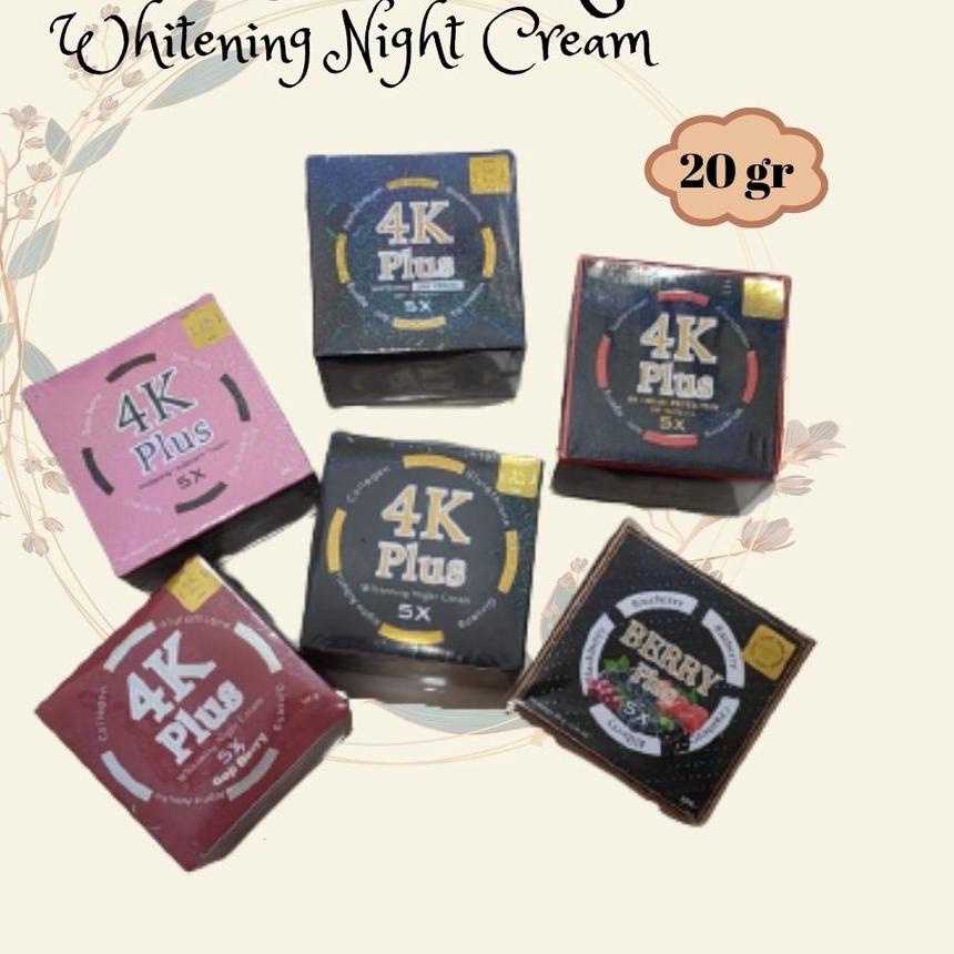 4K Plus 5X Whitening Night Cream | Underarm Cream | Day Cream | BB Cream | Goji Berry | Berry Plus | Mencerahkan | Memutihkan Thailand