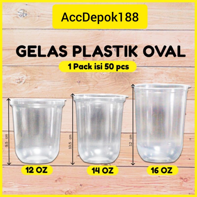 GELAS OVAL UKURAN 12OZ 14OZ 16OZ MEREK SUPER BUBBLE BERAT 7GRAM / U CUP ISI 50 PCS
