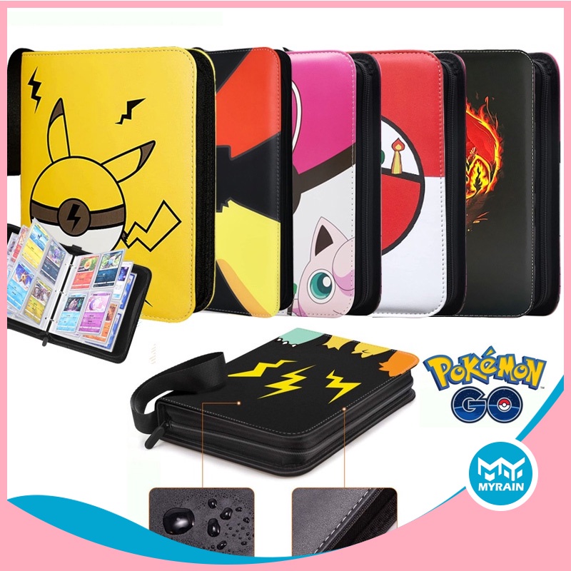 Buku Album Holder 400 Kartu Game Pokemon EX GX Bahan PU Dengan Resleting Untuk Koleksi / Mainan Anak