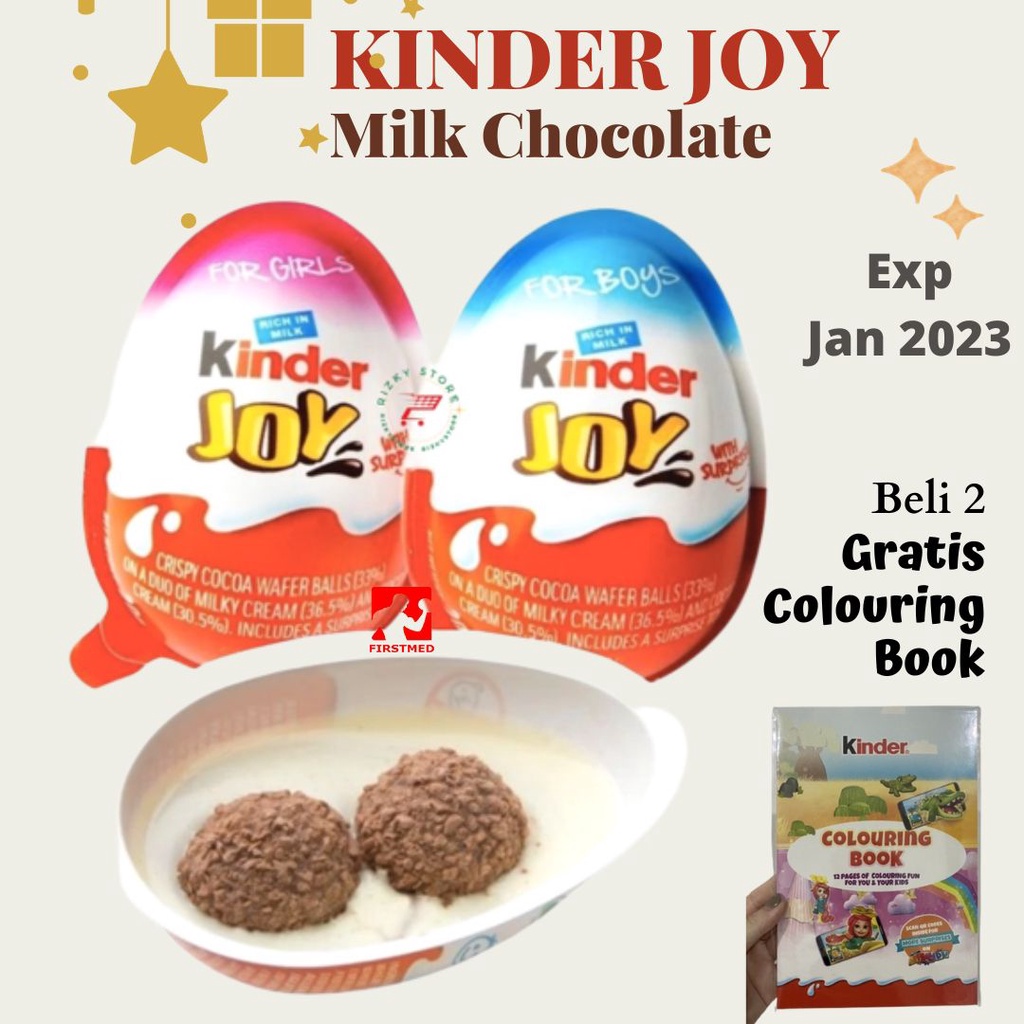 Jual KINDERJOY / KINDER JOY / COKLAT KINDERJOY BOY GIRL FREE COLOURING