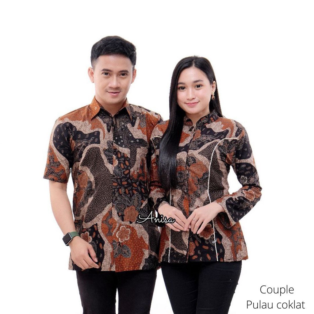 Batik Couple Modern Baju Batik Wanita Modern Atasan Batik Kerja Wanita Blouse Batik M L XL XXL Seragam Batik Kantor Batik Alina