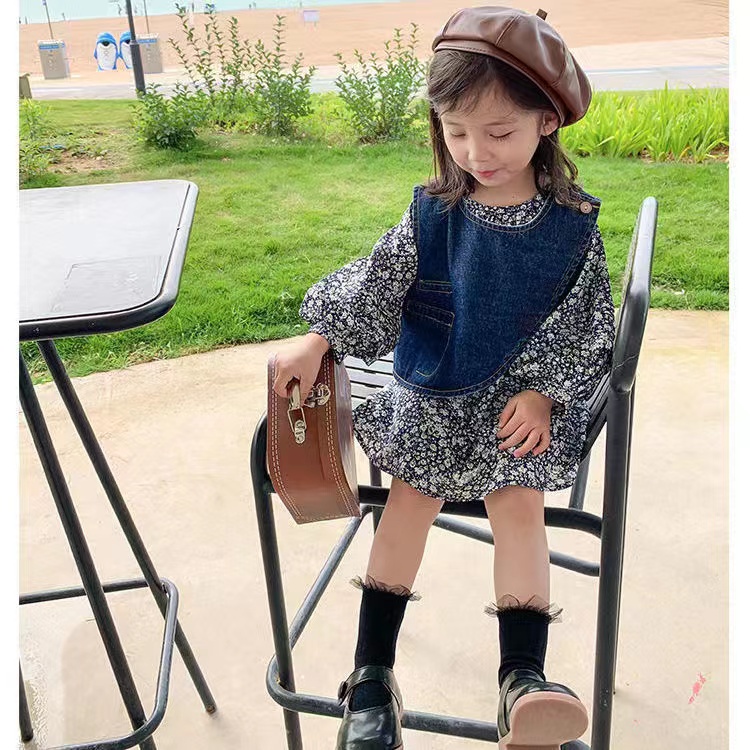 【 Baru Datang 】(0-3Tahun) QZ-108 Dress lucu rumbai lengan panjang