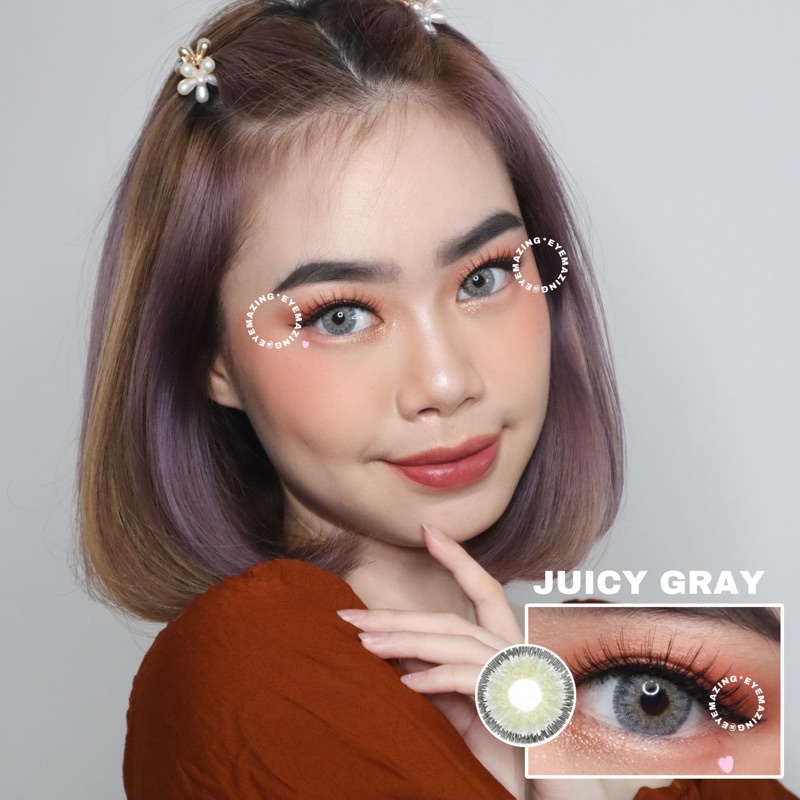 EYEMAZING Softlens - JUICY Gray / Grey / Abu Normal Minus Beda Minus