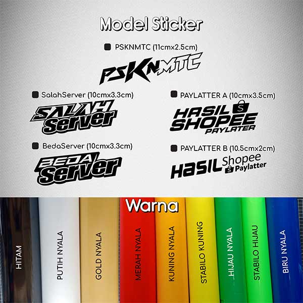 Stiker Pasukan Matic PSKNMTC / Sticker Bengkel PSKNMTC SALAH SERVER / Stiker HASIL SHOPEE PAYLATTER / Sticker Motor Beda Server Glossy Waterproof / Sticker Hologram Pasukan Matic Terbaru