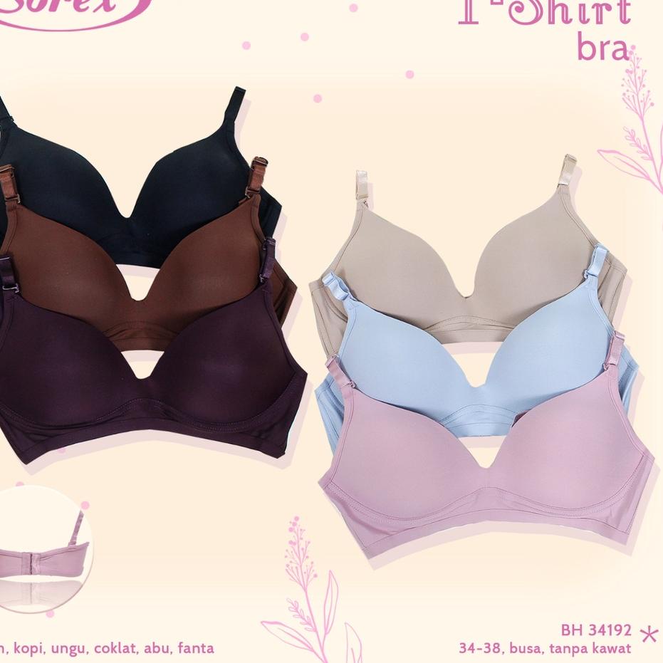 Fresh Product--Sorex T-shirt Bra Polos Busa Tanpa Kawat Kait 3 Setara Cup B BH Harian 34192