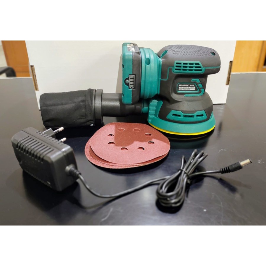 Mesin Amplas Kayu Orbital Sander Cordless Modern M-50 / M50 Baterai 20v