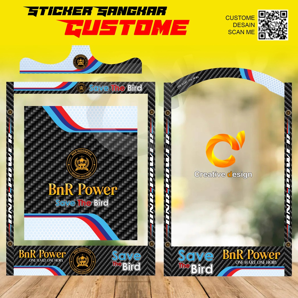 STICKER DECAL KOTAK MOTIF BNR POWER