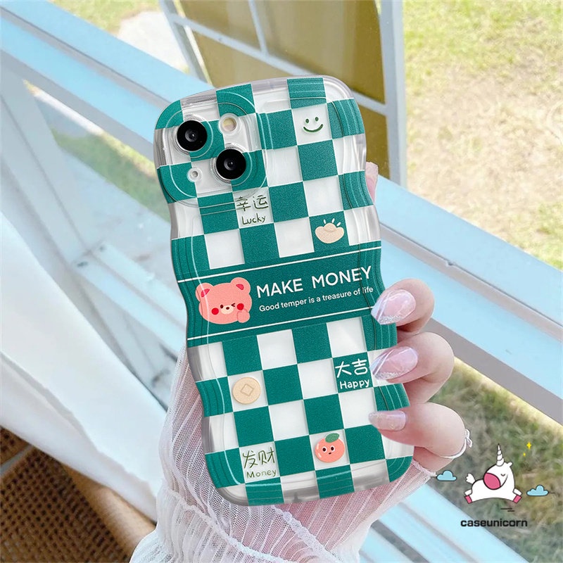 Soft Case Tpu Motif Kartun Beruang Kelinci Senyum Untuk iPhone 11 XR 13 14 12 Pro MAX X XS MAX 6 8 7 14 6s Plus SE 2020