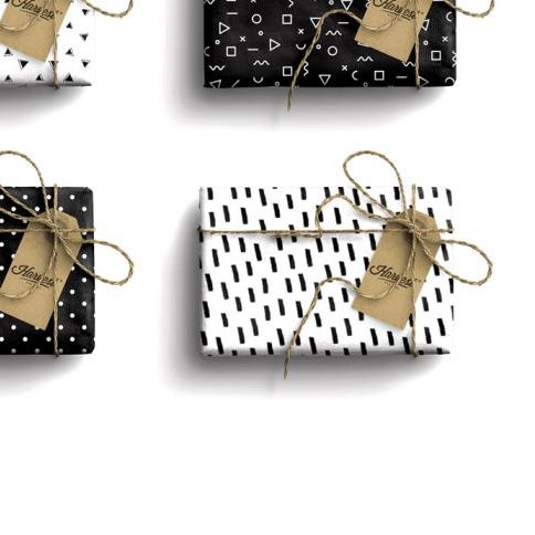 

Paket isi 4 Kertas Kado Harvest/ Wrapping Paper - Monochrome Series