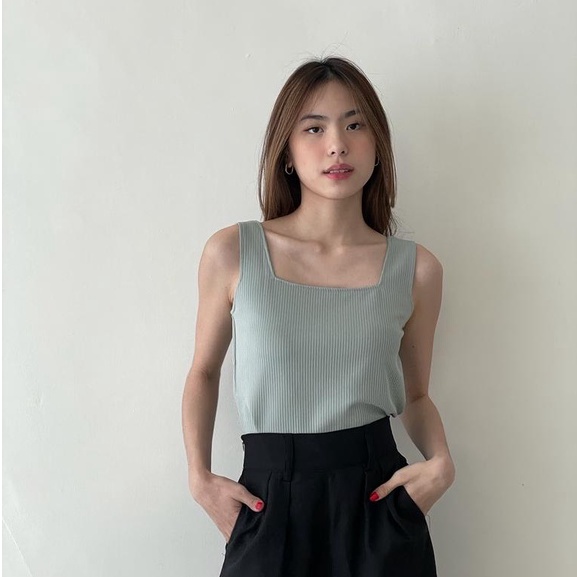 Luna Basic Tank top – Ocha Wear | Tanktop Camisole | Atasan Wanita | Korean Premium Knit Top