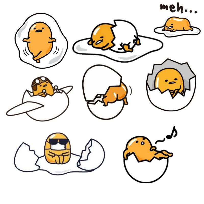 S - XXXXXXL(6XL) Hoodie GUDETAMA EGG BUTT JUMBO BIG SIZE Jaket Sweater CUTE Cartoon Sweatshirts OVERSIZE Pilih Motif Yellow Black zzz Sleep Egg M L XXL XXXL 4XL 5XL Kuning Hitam Navy Custom
