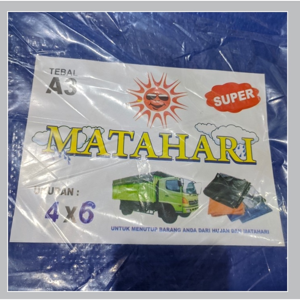 Terpal Plastik Tipe A3 Ukuran 4 x 6 / Tenda Plastik 4x6 M Warna Biru