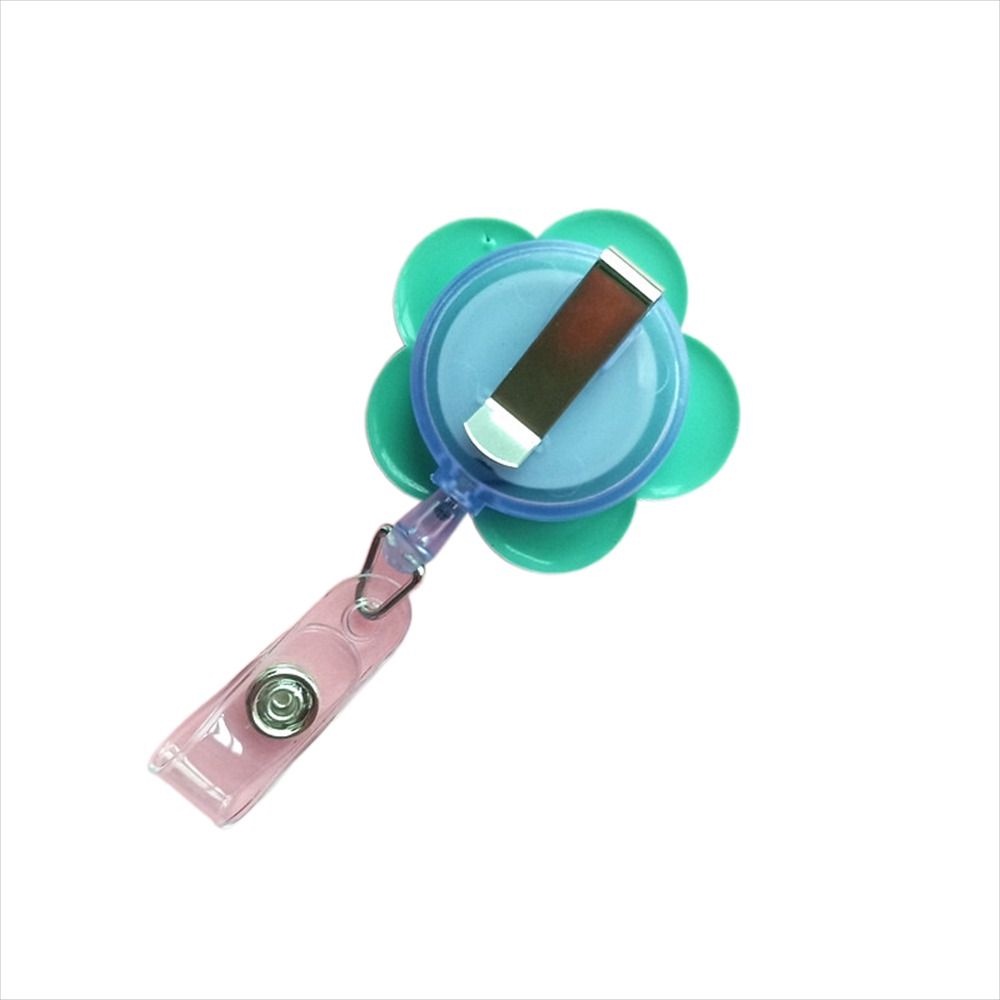 Klip Holder Kartu Nama / Kunci Desain Bunga Dengan Tali Lanyard Retractable Untuk Kantor