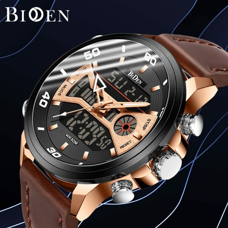 BIDEN 1914 JAM TANGAN ORIGINAL PRIA KULIT FASHION PRIA KUARSA MILITER TAHAN AIR BISA COD