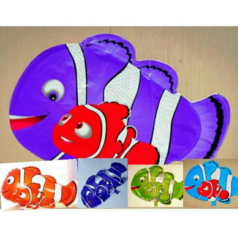 GROSIR 50 BIJI Balon Foil IKAN NEMO WARNA termurah bisa  COD Terbaru Grosir Mainan Balon Parasit IKA
