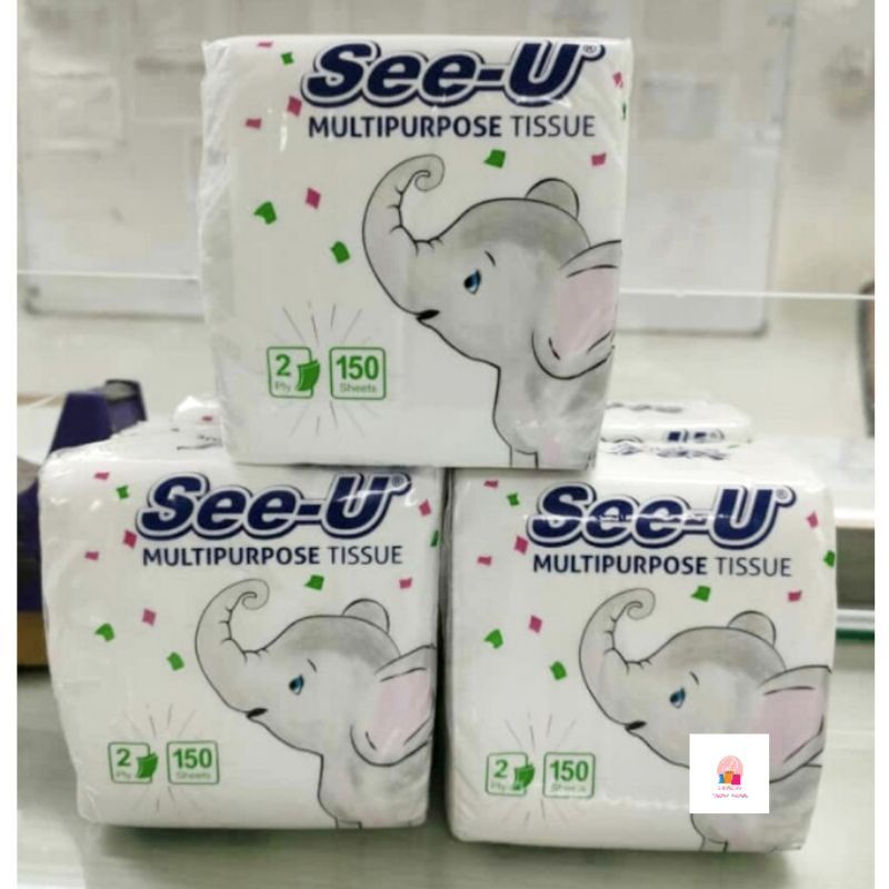 [Barca] TISSUE SEE U POP UP GAJAH 150 SHEETS TISU EMBOSS
