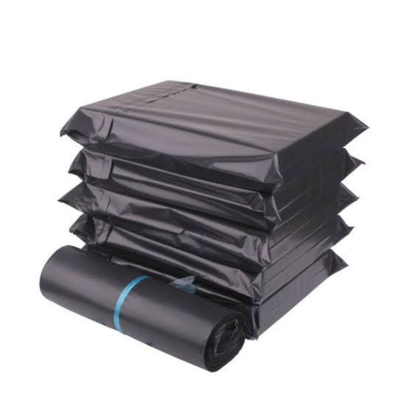 Plastik Polymailer Hitam LDPE [15x25] isi 100 pcs - Bungkus Plastik Packing Online Lem