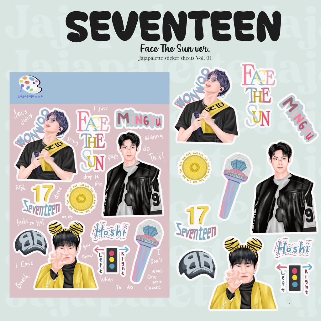 

STIKER Aesthetic KPOP SEVENTEEN Deco STICKERS for Bujo Vintage