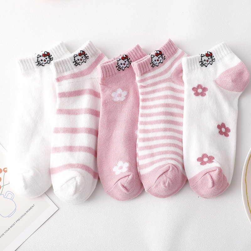 KAOS KAKI KARAKTER HELLO KITTY DORAEMON PINK BLUE SOCKS (VH)