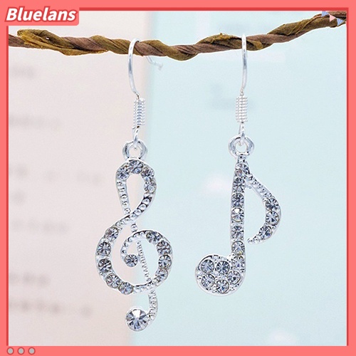 Bluelans Women Fashion Music Note Elegant Silver Color Jewelry Charm Hook Earring