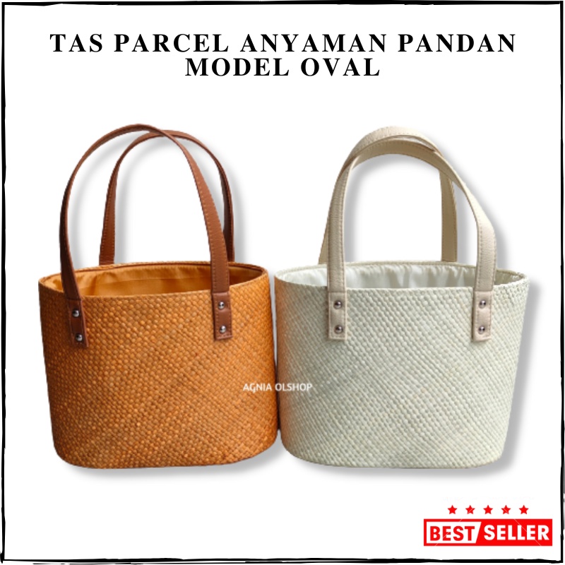 Keranjang Parcel Anyaman Pandan Ukuran L M S Model Oval Tas Hampers Lebaran | Hantaran