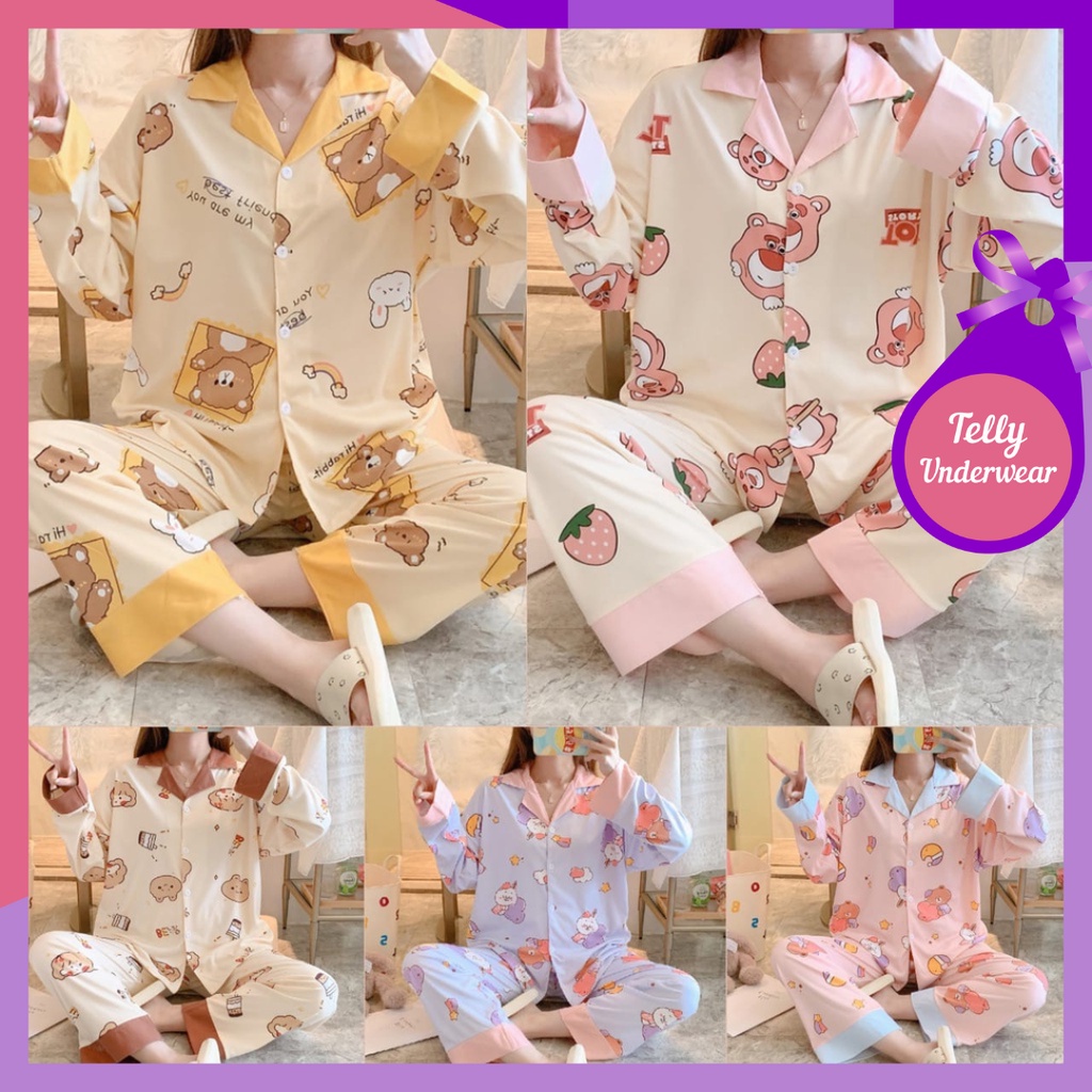 TELLY ➡️ 323 Piyama Wanita import  Baju Tidur wanita muslimah Setelan Pajamas Babydoll