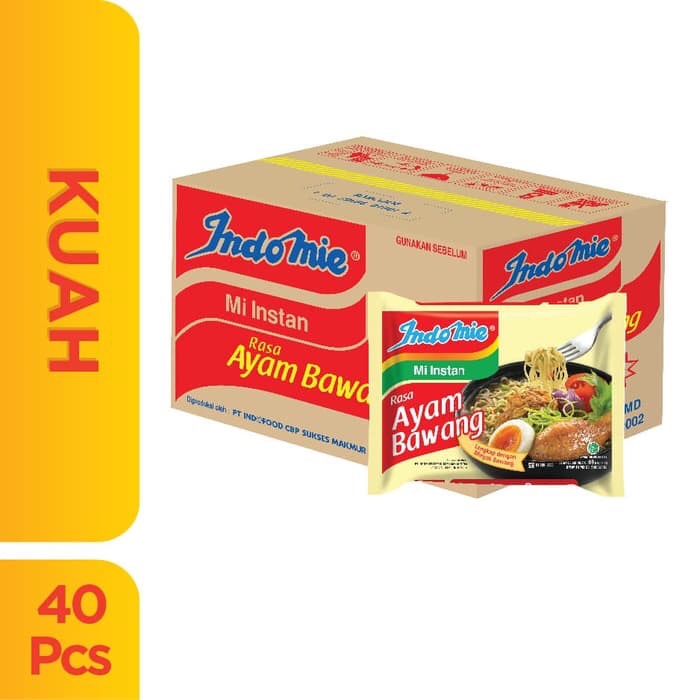 

TERLARIS Indomie Ayam Bawang (1 karton isi 40 pcs)Harga Grosir Ecer & Karton