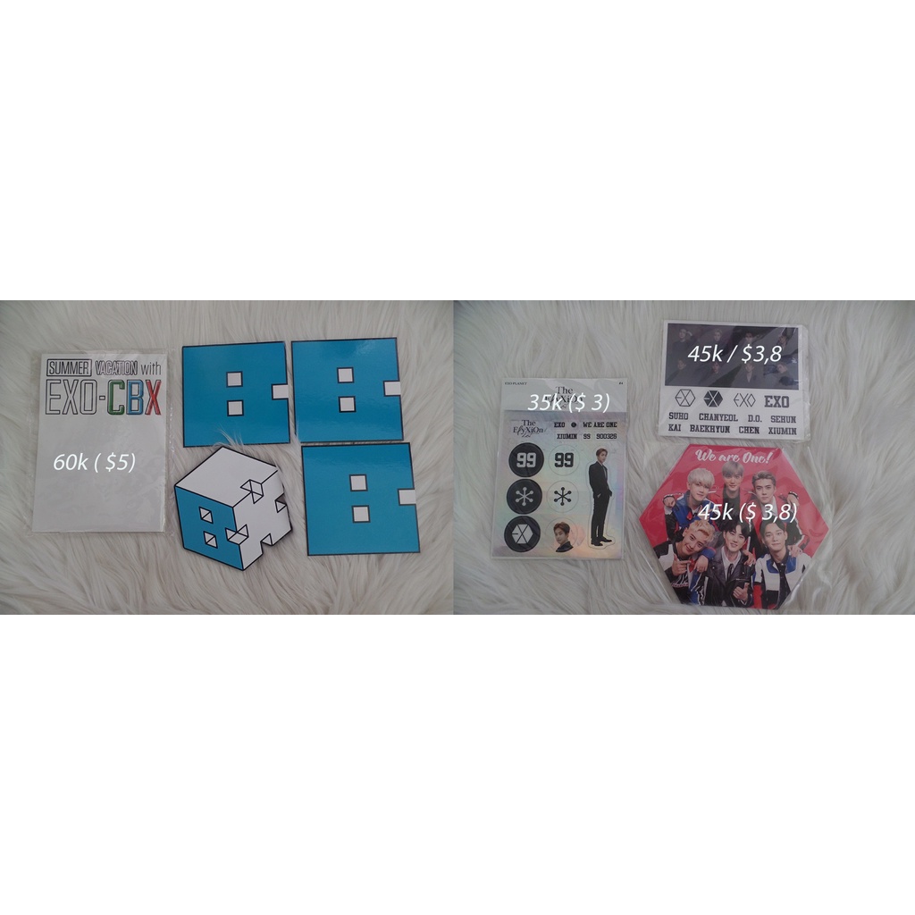 DECO STICKER LIGHSTICK 3 THE ELYXION DOT EXO XIUMIN  CBX Fanmeeting Summer Vacation Baekhyun Coaster