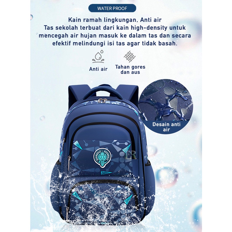 LNR Shop S-005 Tas Sekolah Import Anak Laki Laki TK - SD Kelas 1 2 3 4 5 6 Ransel School Bag Anak Tahan Air Bahan Polyester Ringan Lembut Nyaman Sekolah Dasar Taman Kanak Cowok Boy Playgroup Pre-K K1 K2 Kindergarten Tas Punggung