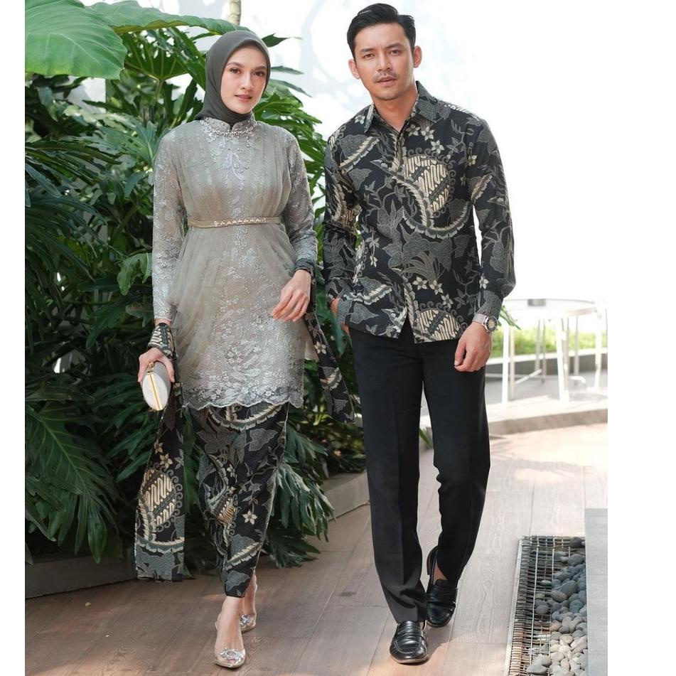 Viral Baju Couple Batik Kebaya Brokat Modern, Batik Kebaya Lamaran Tunangan Baju Batik Wisuda, Simpl