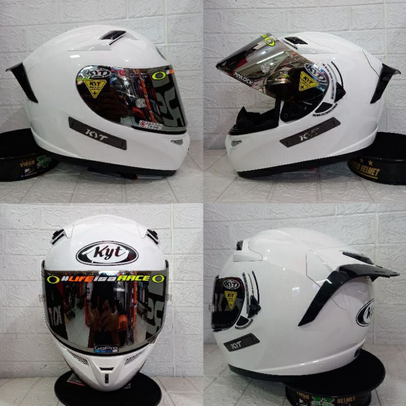 HELM KYT K2 RIDER SOLID WHITE PAKET GANTENG|KYT K2R POLOS PUTIH,HITAM