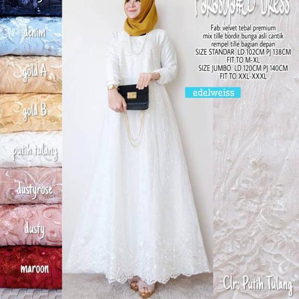 LSK.18Oc22ᵁ ▪ GAMIS FARASYA BRUKAT BUSUI || DRESS FARASYA PESTA || GAMIS PESTA MUSLIM | farasya Gown