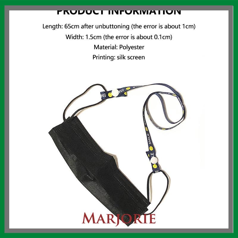 Masker wajah lanyard senyum masker wajah lanyard adjustable unmarked lanyard S-MJD