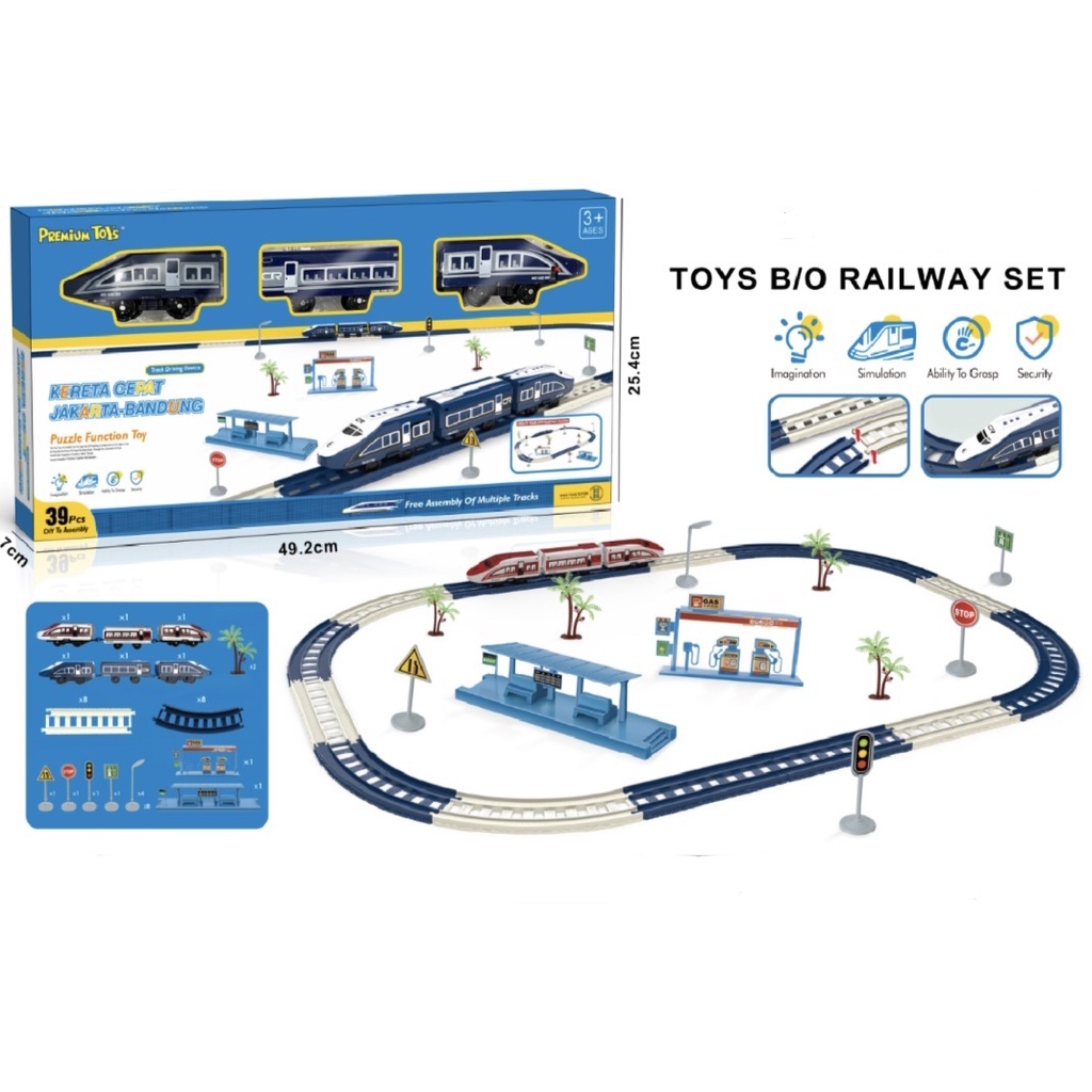 Kereta Api Mainan Railway Kereta Api Track Set Shinkansen Kereta Cepat - Isi 39 Pcs