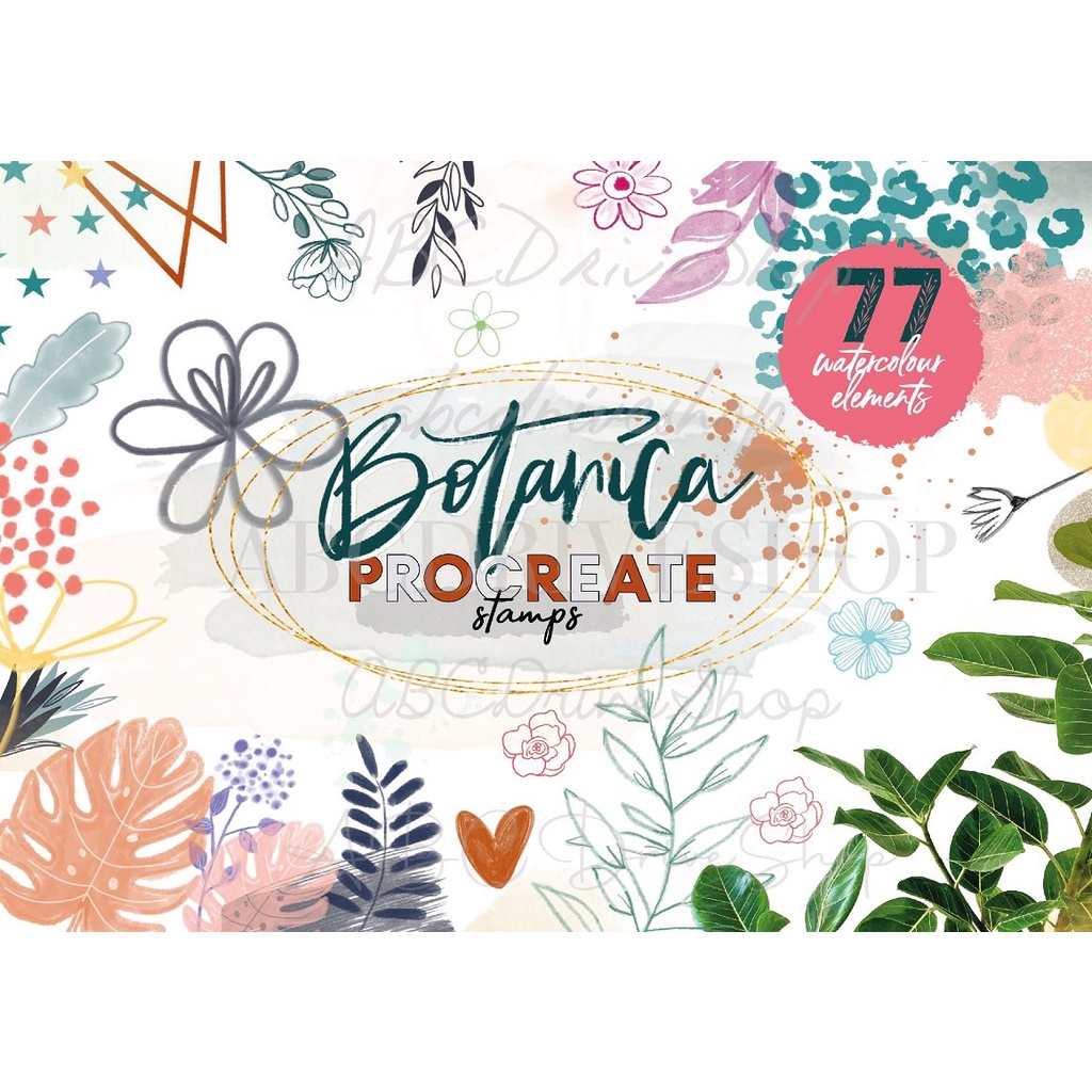 Procreate Brush - Botanica Watercolour Stamp Brushes