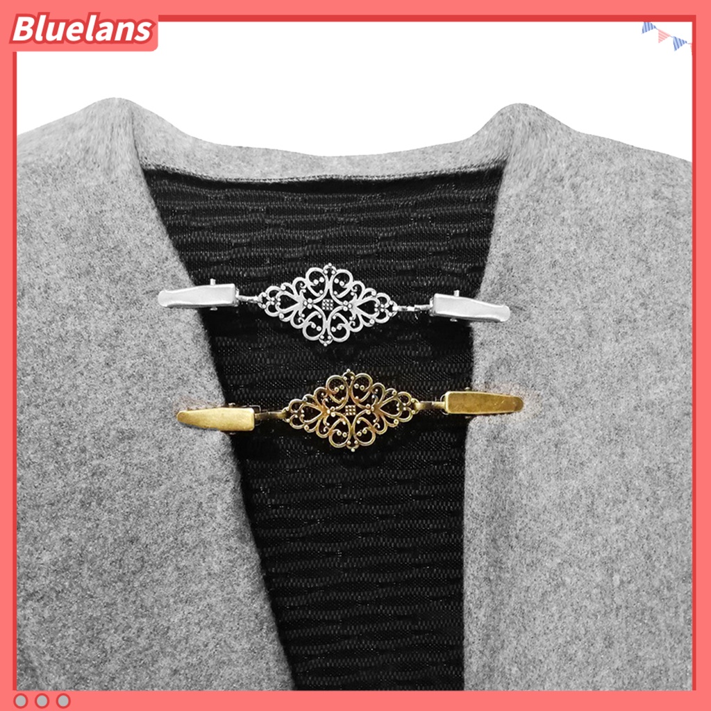 Bluelans Collar Clip Sturdy Rust-resistant Antique Pattern Vintage Collar Clip for Sweater