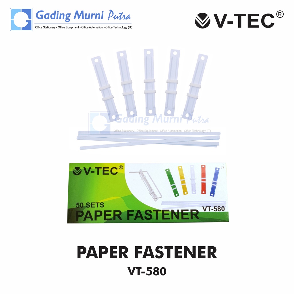 

PENGIKAT KERTAS PAPER FASTENER V-TEC VT-580 PUTIH