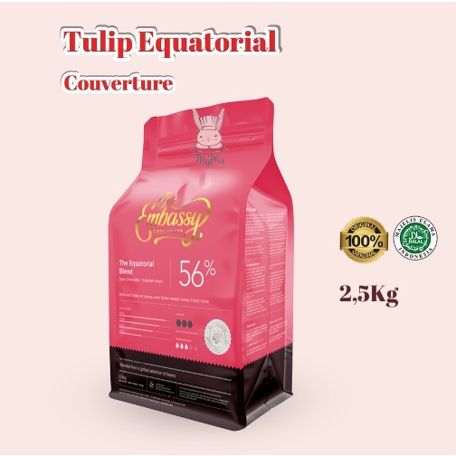 

Tulip Embassy Couverture Dark Chocolate Equatorial 56% 2,5 kg