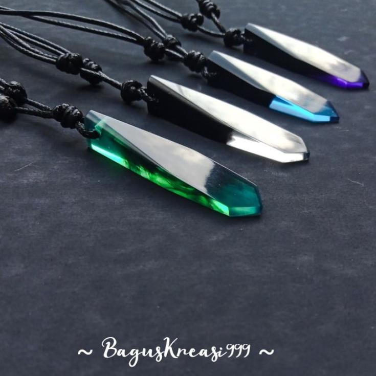 Menarik [COD] Aksesoris Kalung Tali Liontin Resin Pria Wanita Kekinian Unik