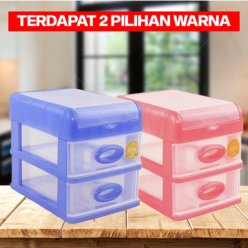 Rak Laci Mini Plastik 2 Slot Serbaguna SHINPO / Kotak Laci Penyimpanan Barang