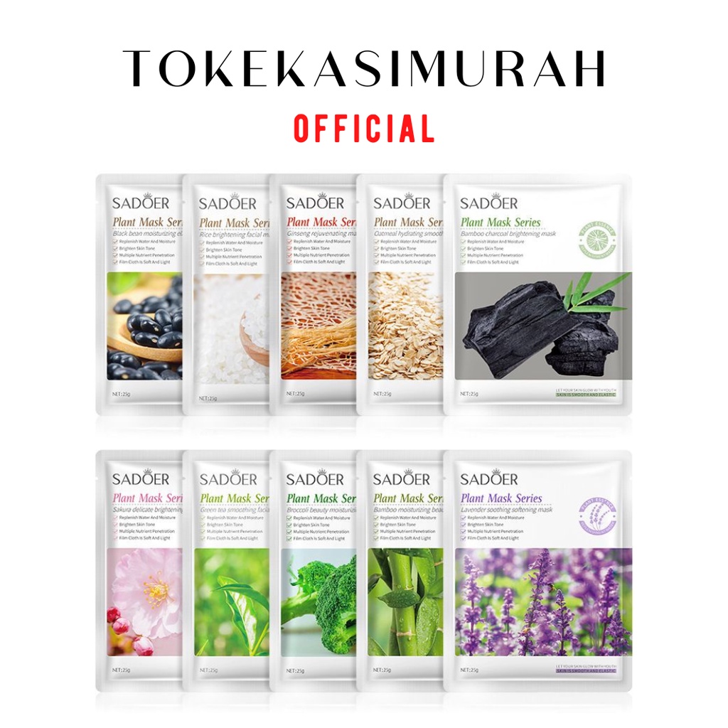 Masker Sheet Mask Masker Wajah Sadoer Plant Mask Series Sheet Mask All Varian