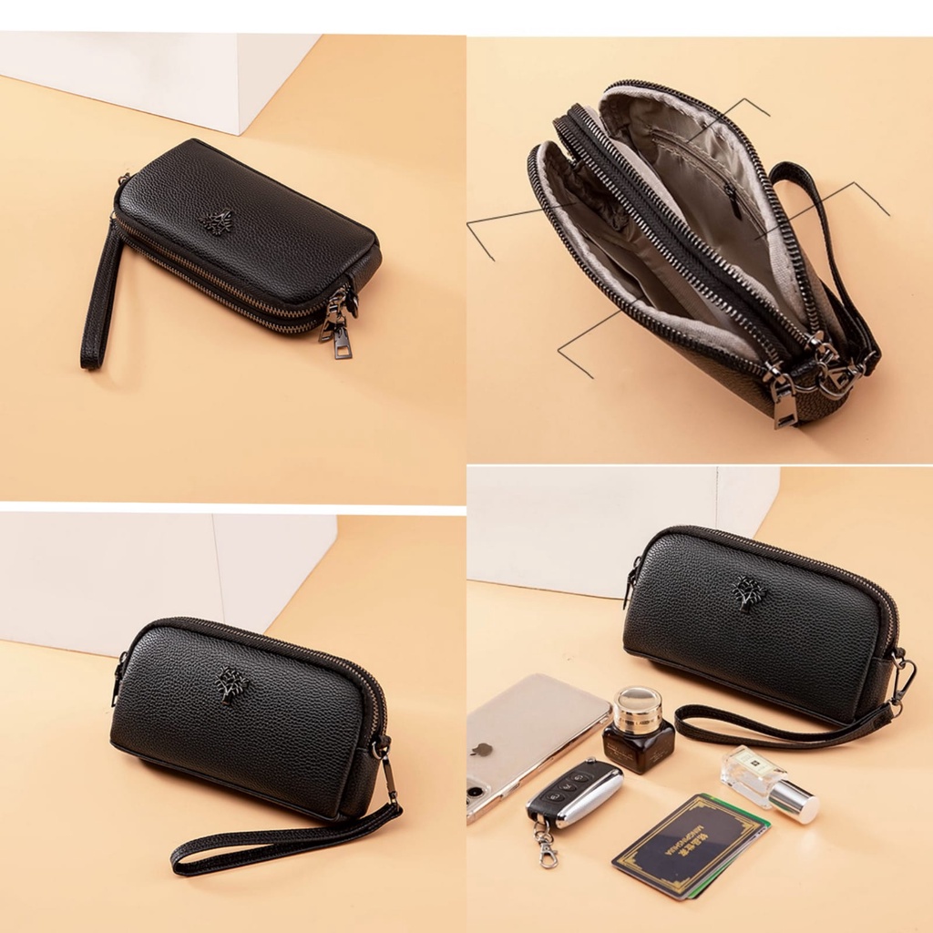 TAS SELEMPANG WANITA IMPORT KULIT HITAM TERVIRA TA677B5 TALI PENDEK KECIL KOREA FASHION SIMPLE SLING BAG REMAJA KEKINIAN BRANDED PREMIUM CEWEK MURAH BATAM