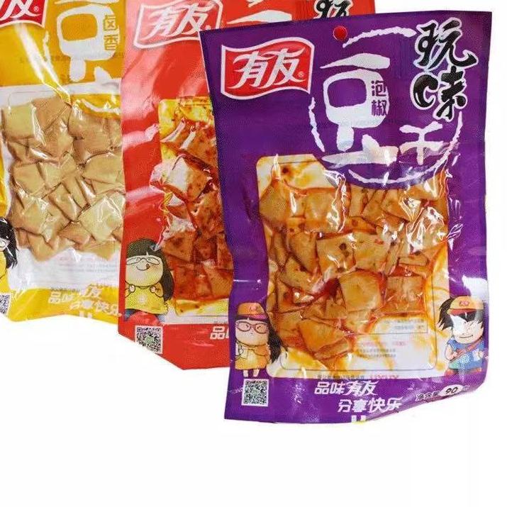 

codew3W7i--Tofu kering/ tahu kering / youyou / 友有豆腐干/mala/spicy/original