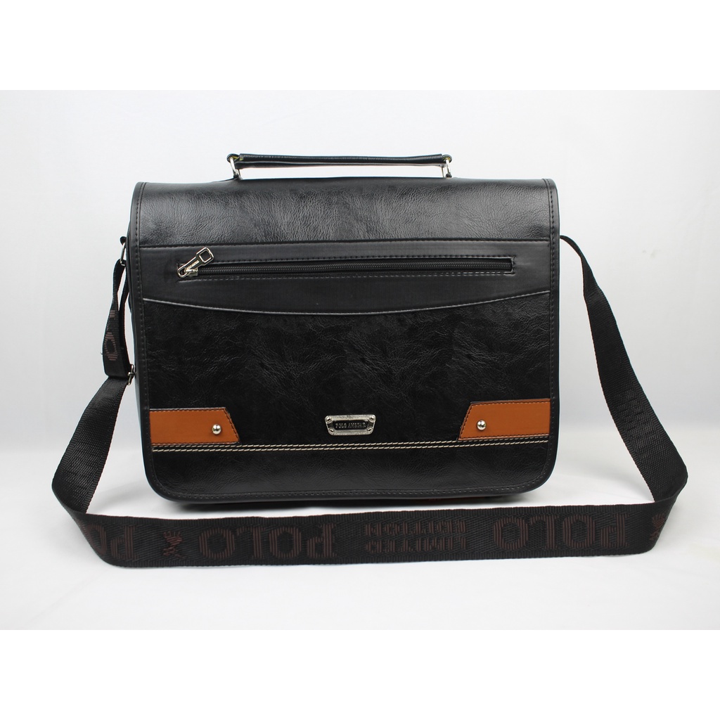 Tas Selempang &amp; Tas Kantor Kulit PU Leather Polo Amstar 14&quot; Inchi Tas Laptop Tas Jinjing Waterproof