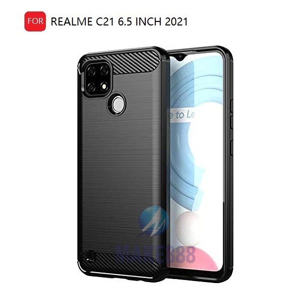 CASE SLIM FIT CARBON IPAKY REALME C21 SOFTCASE - GA